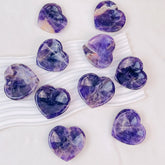 Natural Crystal Dream Amethyst Heart Shaped Crystal Stone Home Decoration Ornaments Energy Gemstone Crafts Reiki Healing Gifts