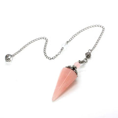 Healing Crystal Hexagon Stone Pendulums for Spiritual Dowsing Divination Natural Amethyst Rose Quartz Pendulum Pendant Pendule