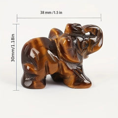 Hand-Carved Crystal Elephant – Rose Quartz & Amethyst