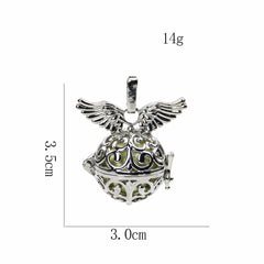 Angel Wing Caller Necklace Harmony Chime Ball Mexican Bola Locket Cage Charm Essential Oil Pendant Pregnant Bell Women Baby Gift
