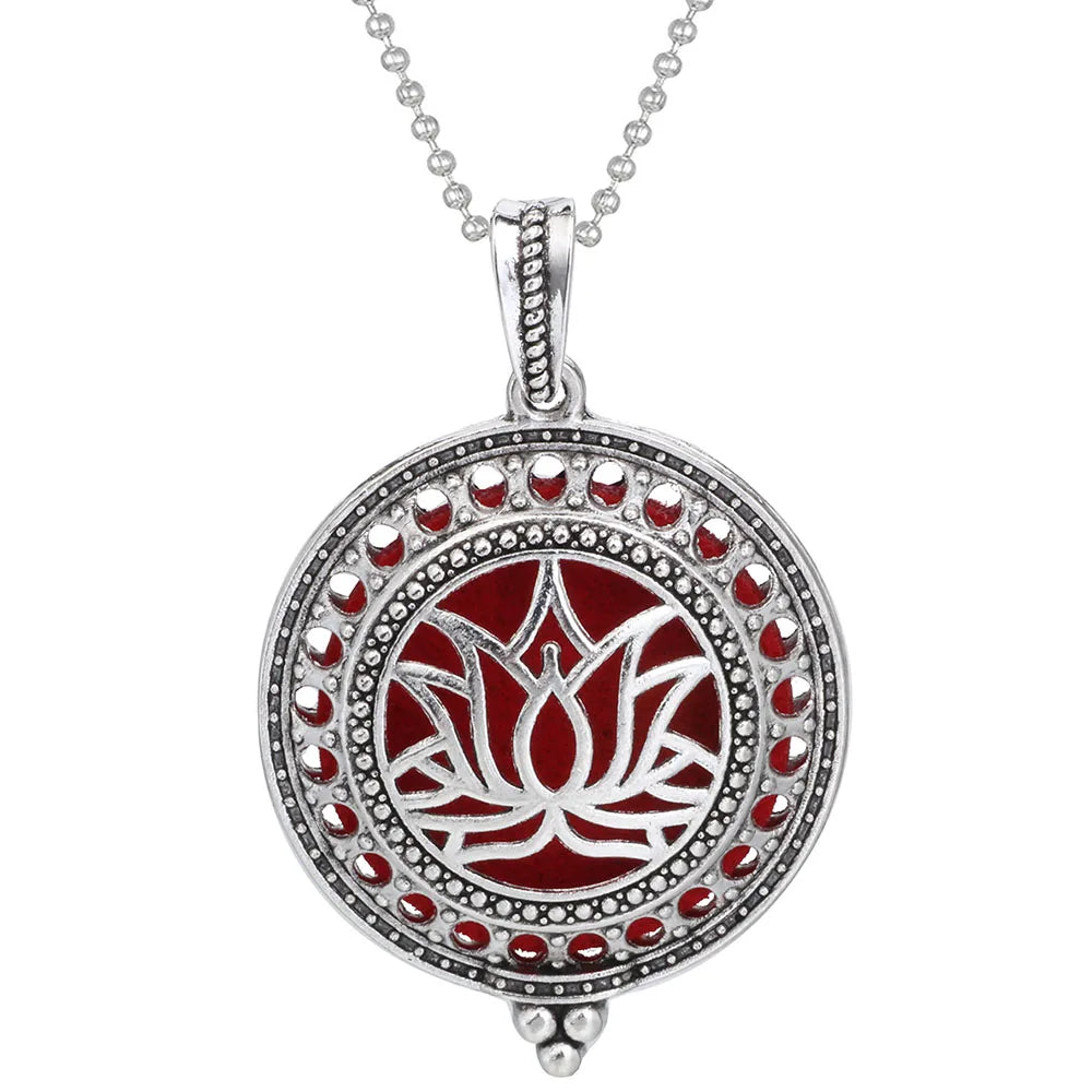 New Aromatherapy Diffuser Necklace Vintage Flower Butterfly Open Locket Aroma Pendant Perfume Essential Oil Diffuser Necklace