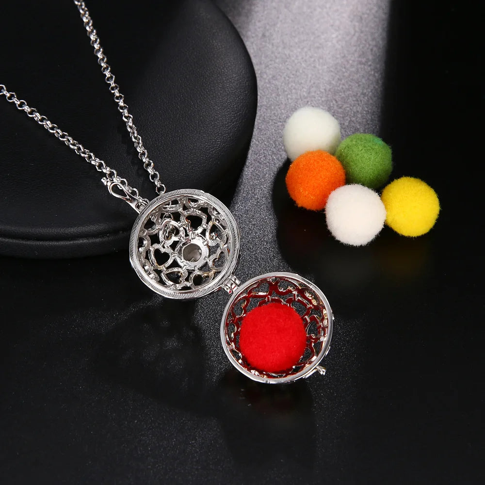 Russia Tradition Chime Exquisite Angel Wings Caller Necklace Essential Oil Diffuser Pregnant Woman Aromatherapy Pendant Jewelry