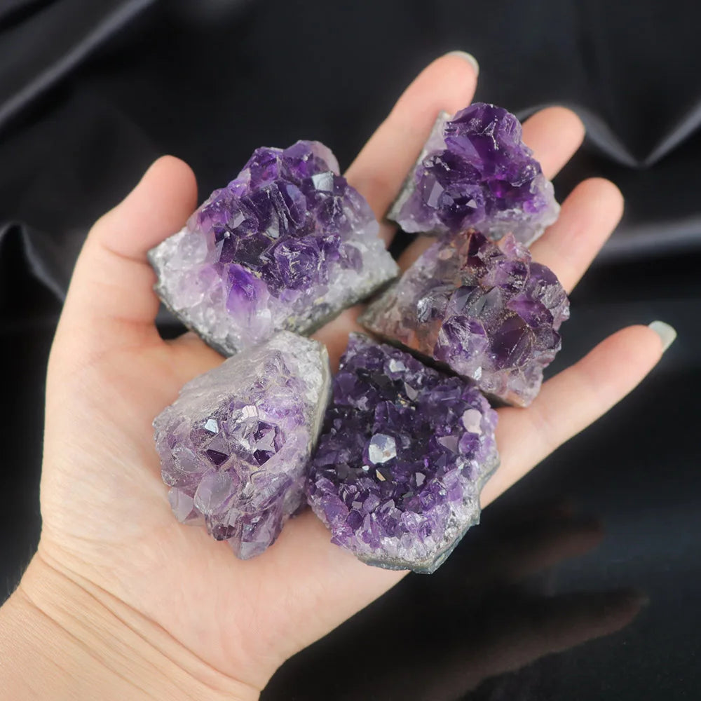 10-70g 30-50mm Amethyst Geode Natural Crystal Quartz Stone Wand Point Energy Healing Mineral Stone Rock Home Decor Geode