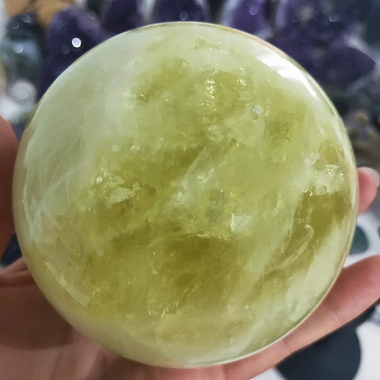 1.1kg Natural citrine Crystal sphere yellow quartz gemstone ball Reiki healing