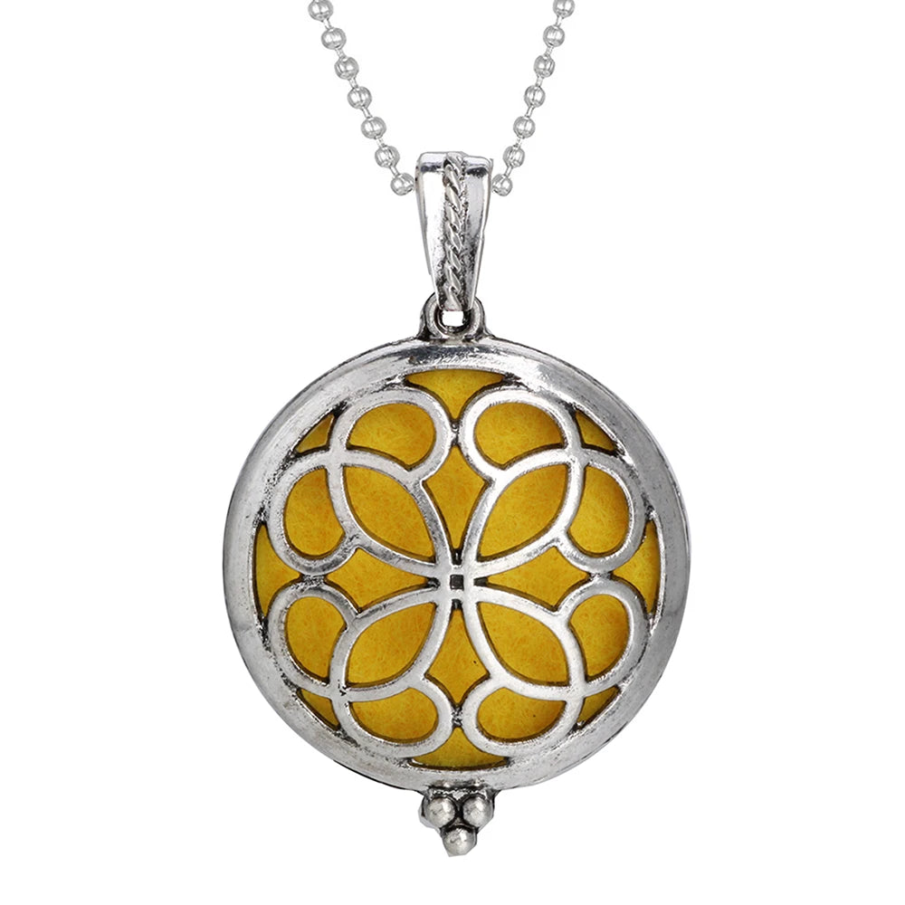 New Aromatherapy Diffuser Necklace Vintage Flower Butterfly Open Locket Aroma Pendant Perfume Essential Oil Diffuser Necklace