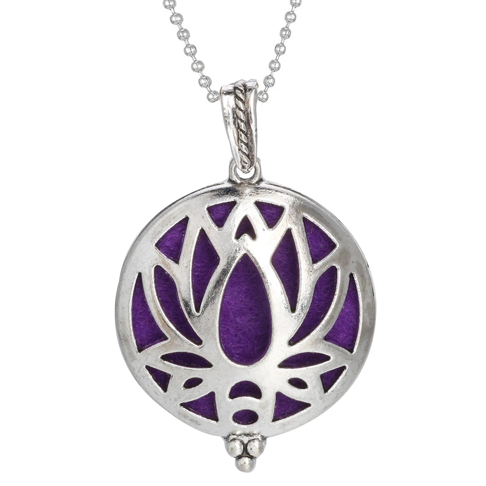 New Aromatherapy Diffuser Necklace Vintage Flower Butterfly Open Locket Aroma Pendant Perfume Essential Oil Diffuser Necklace