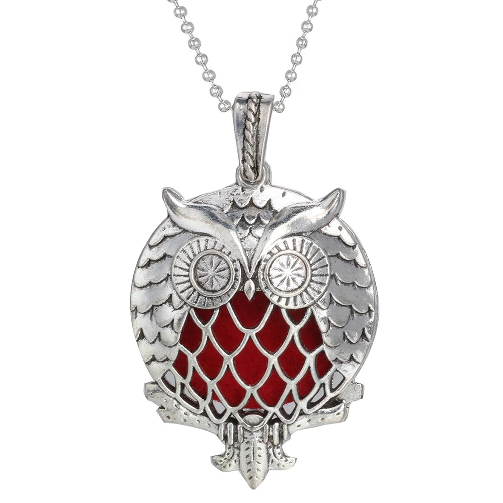 New Aromatherapy Diffuser Necklace Vintage Flower Butterfly Open Locket Aroma Pendant Perfume Essential Oil Diffuser Necklace