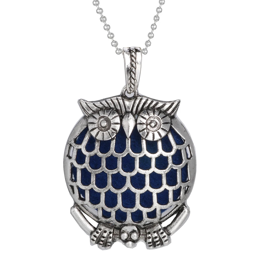 New Aromatherapy Diffuser Necklace Vintage Flower Butterfly Open Locket Aroma Pendant Perfume Essential Oil Diffuser Necklace