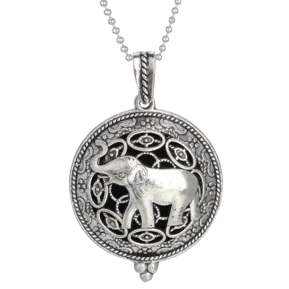 New Aromatherapy Diffuser Necklace Vintage Flower Butterfly Open Locket Aroma Pendant Perfume Essential Oil Diffuser Necklace