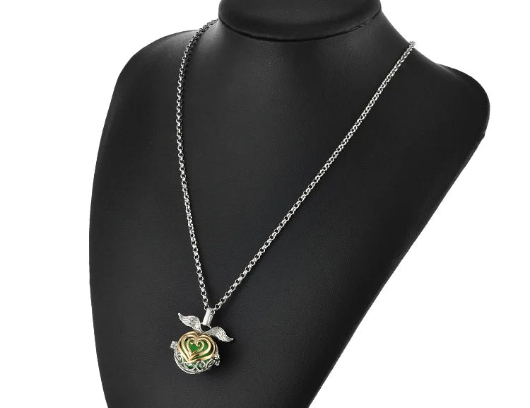 Russian Traditional Angel Wings Chime Necklace Essential Oil Diffuser Aromatherapy Pendant