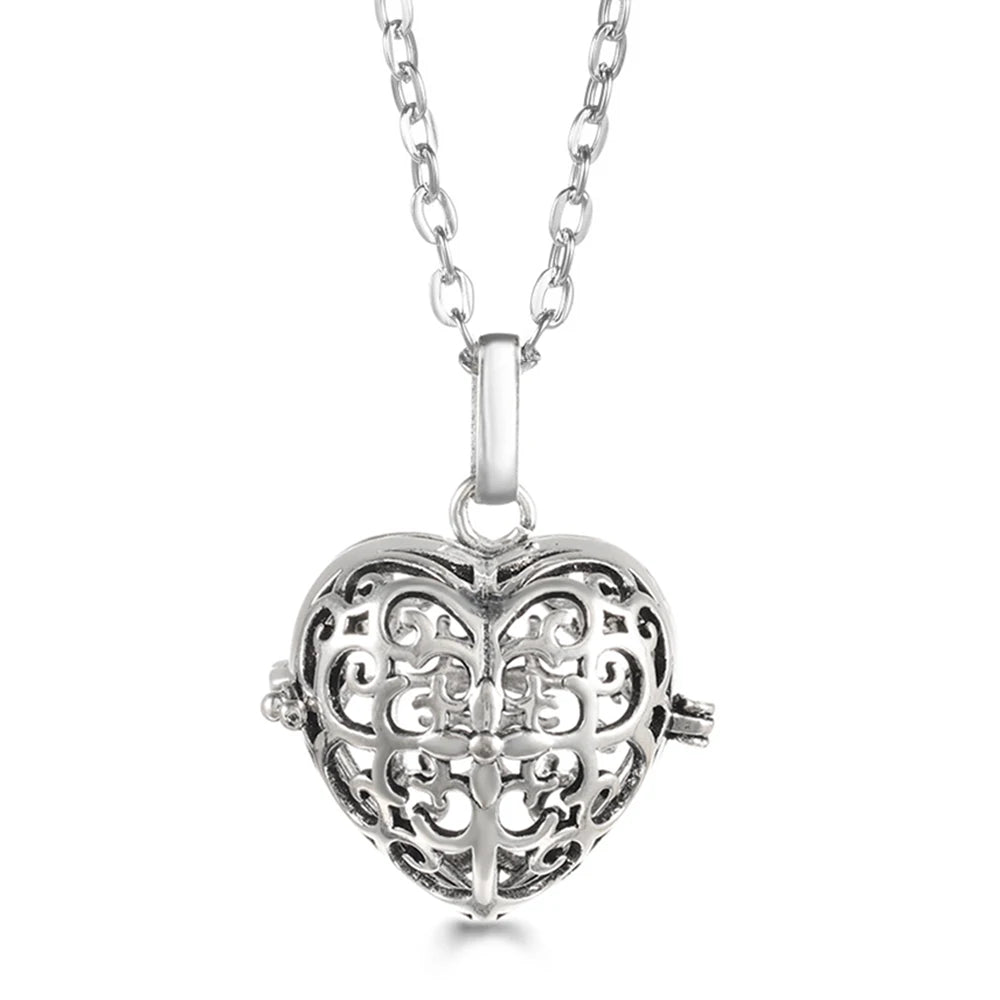Russia Tradition Chime Exquisite Angel Wings Caller Necklace Essential Oil Diffuser Pregnant Woman Aromatherapy Pendant Jewelry