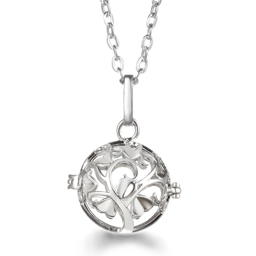 Russia Tradition Chime Exquisite Angel Wings Caller Necklace Essential Oil Diffuser Pregnant Woman Aromatherapy Pendant Jewelry
