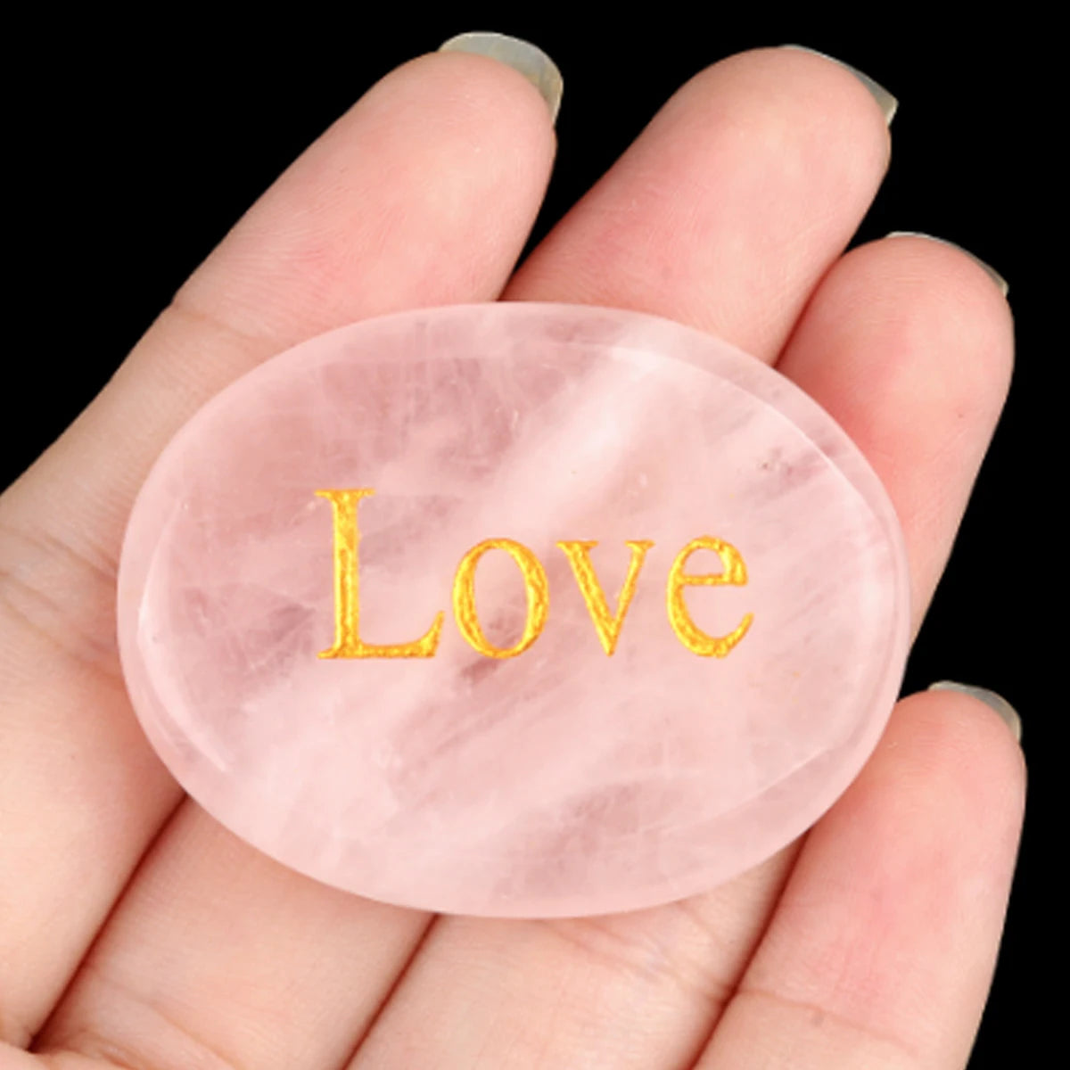 Thumb Worry Stone Oval Quartz Healing Crystal Chakra & Natural Gemstone Decor