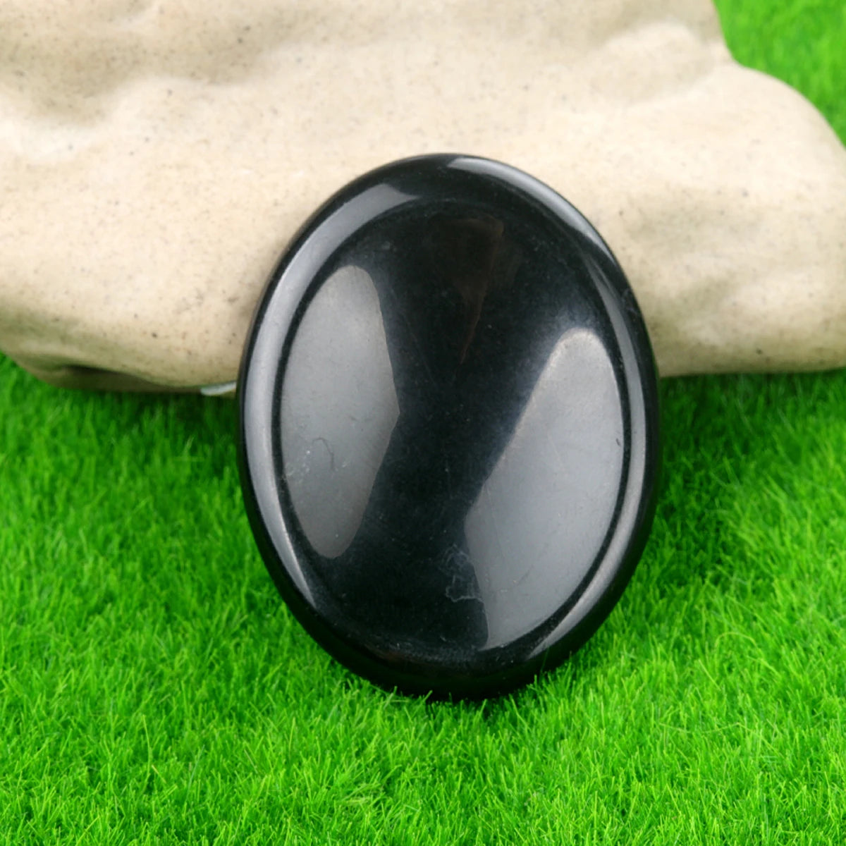 Thumb Worry Stone Oval Quartz Healing Crystal Chakra & Natural Gemstone Decor