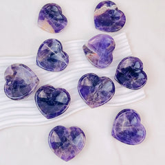 Natural Crystal Dream Amethyst Heart Shaped Crystal Stone Home Decoration Ornaments Energy Gemstone Crafts Reiki Healing Gifts