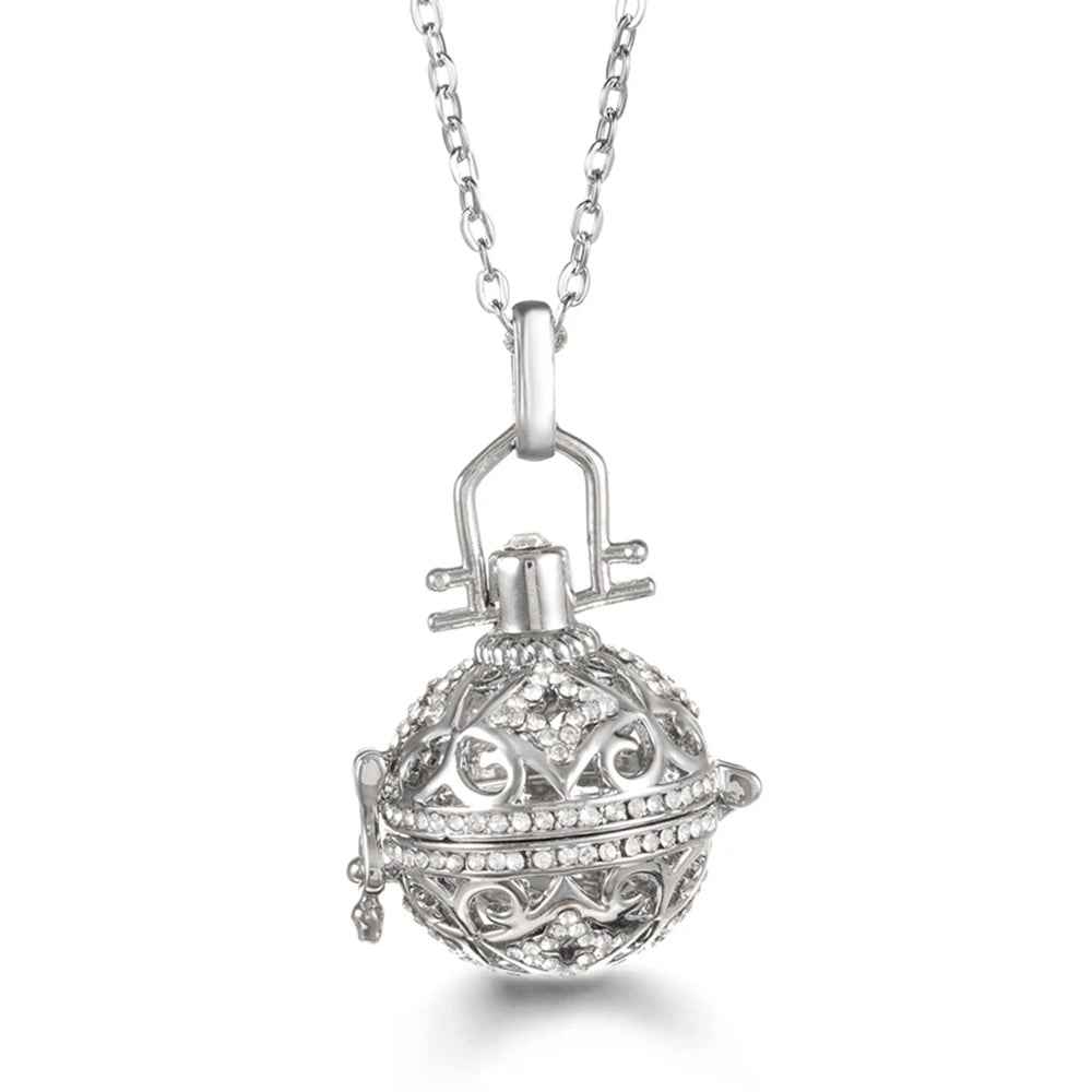Russian Traditional Angel Wings Chime Necklace Essential Oil Diffuser Aromatherapy Pendant