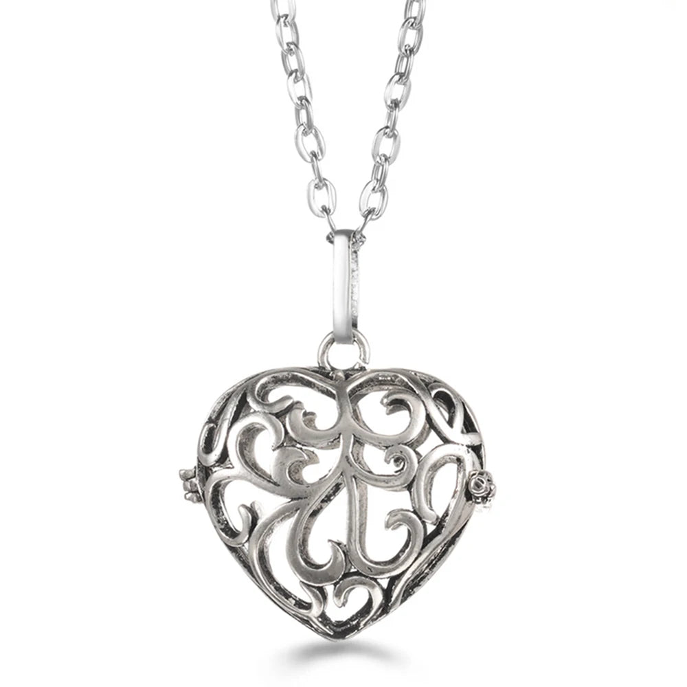 Russia Tradition Chime Exquisite Angel Wings Caller Necklace Essential Oil Diffuser Pregnant Woman Aromatherapy Pendant Jewelry