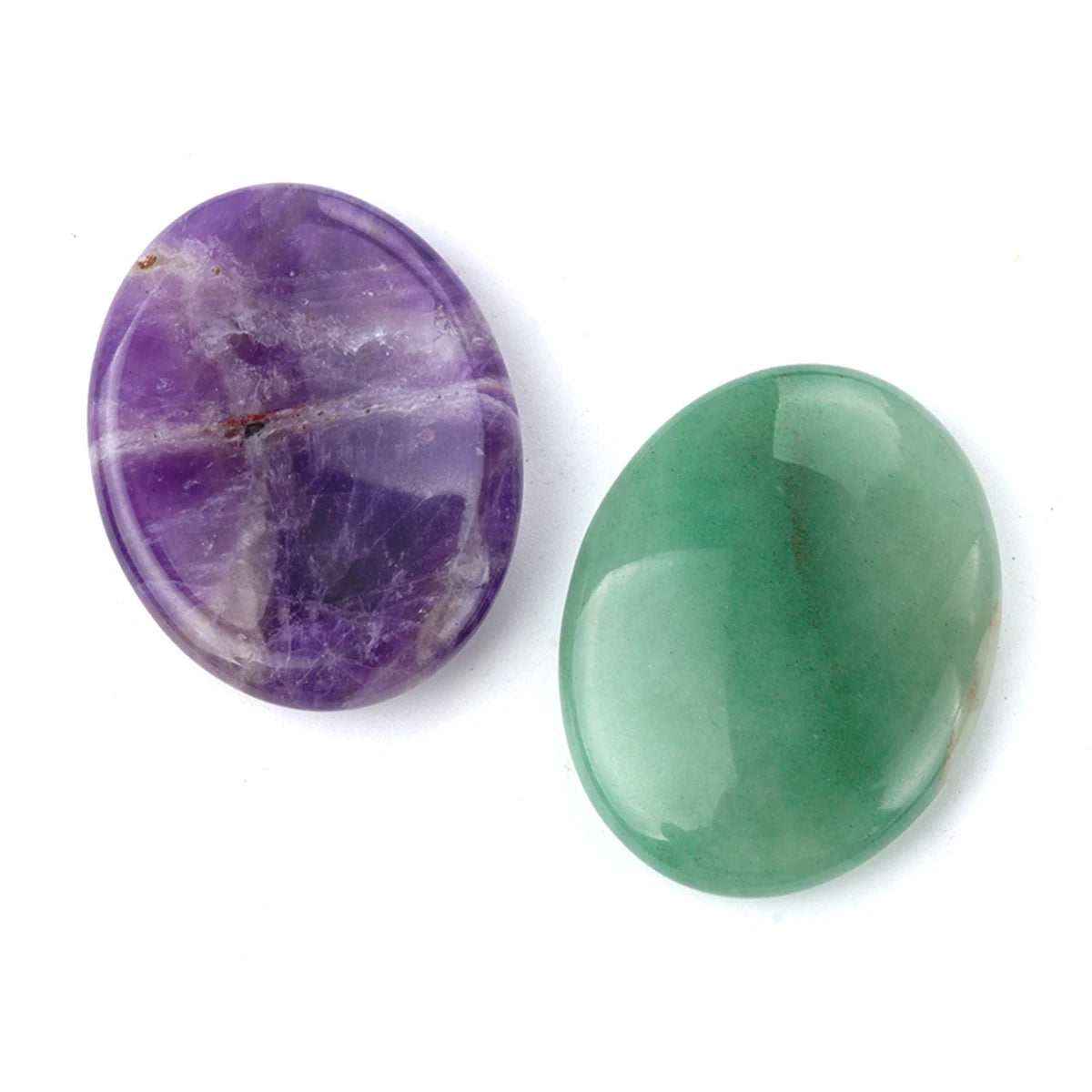 Thumb Worry Stone Oval Quartz Healing Crystal Chakra & Natural Gemstone Decor