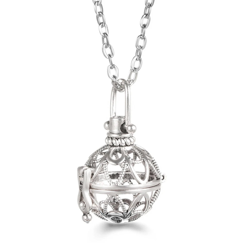 Russian Traditional Angel Wings Chime Necklace Essential Oil Diffuser Aromatherapy Pendant