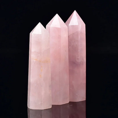 Natural Point Wand Rose Quartz & Amethyst Crystal for Healing and Home Decor