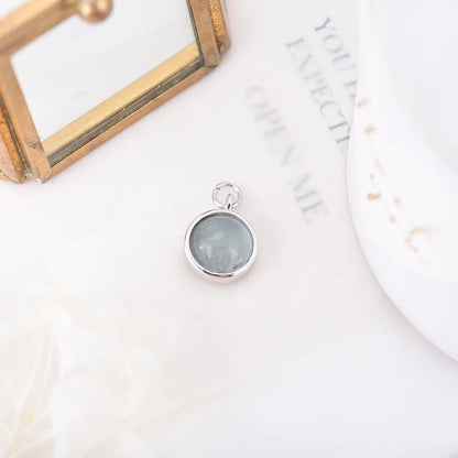 ITSMOS Natural Labradorite Moonstone Pendant Necklace Simple Round Rose Quartz Amethyst Stone Elegant Jewelry for Women Romatic