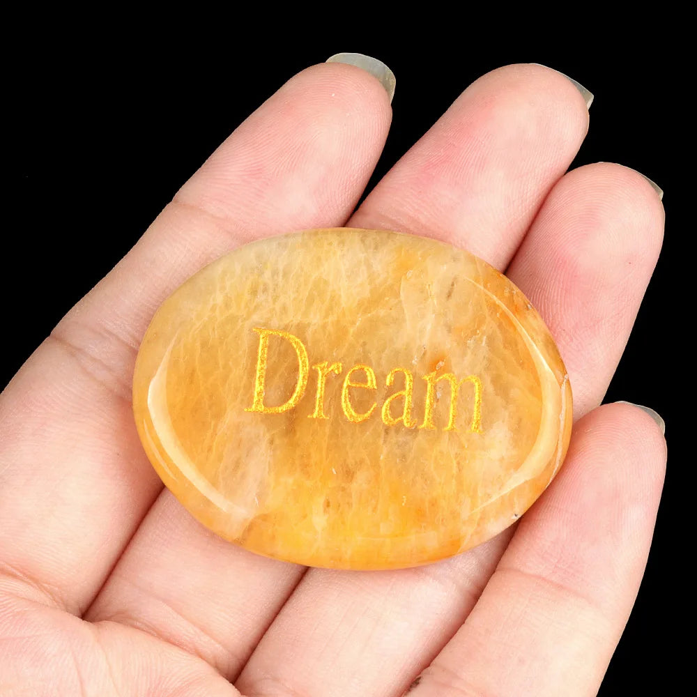 Thumb Worry Stone Oval Quartz Healing Crystal Chakra & Natural Gemstone Decor