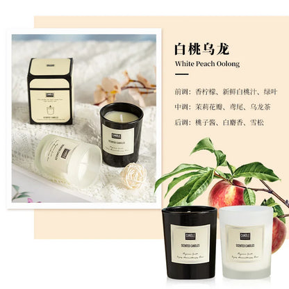 1Pc Modern European Plant Scent Aromatherapy Candle Living Room Bedroom Air Purification Enduring Fragrance Candle Cups Decor