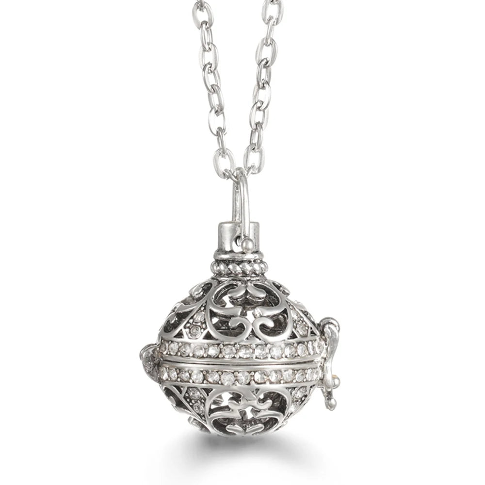Russian Traditional Angel Wings Chime Necklace Essential Oil Diffuser Aromatherapy Pendant