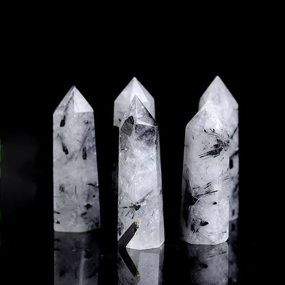 Natural Point Wand Rose Quartz & Amethyst Crystal for Healing and Home Decor