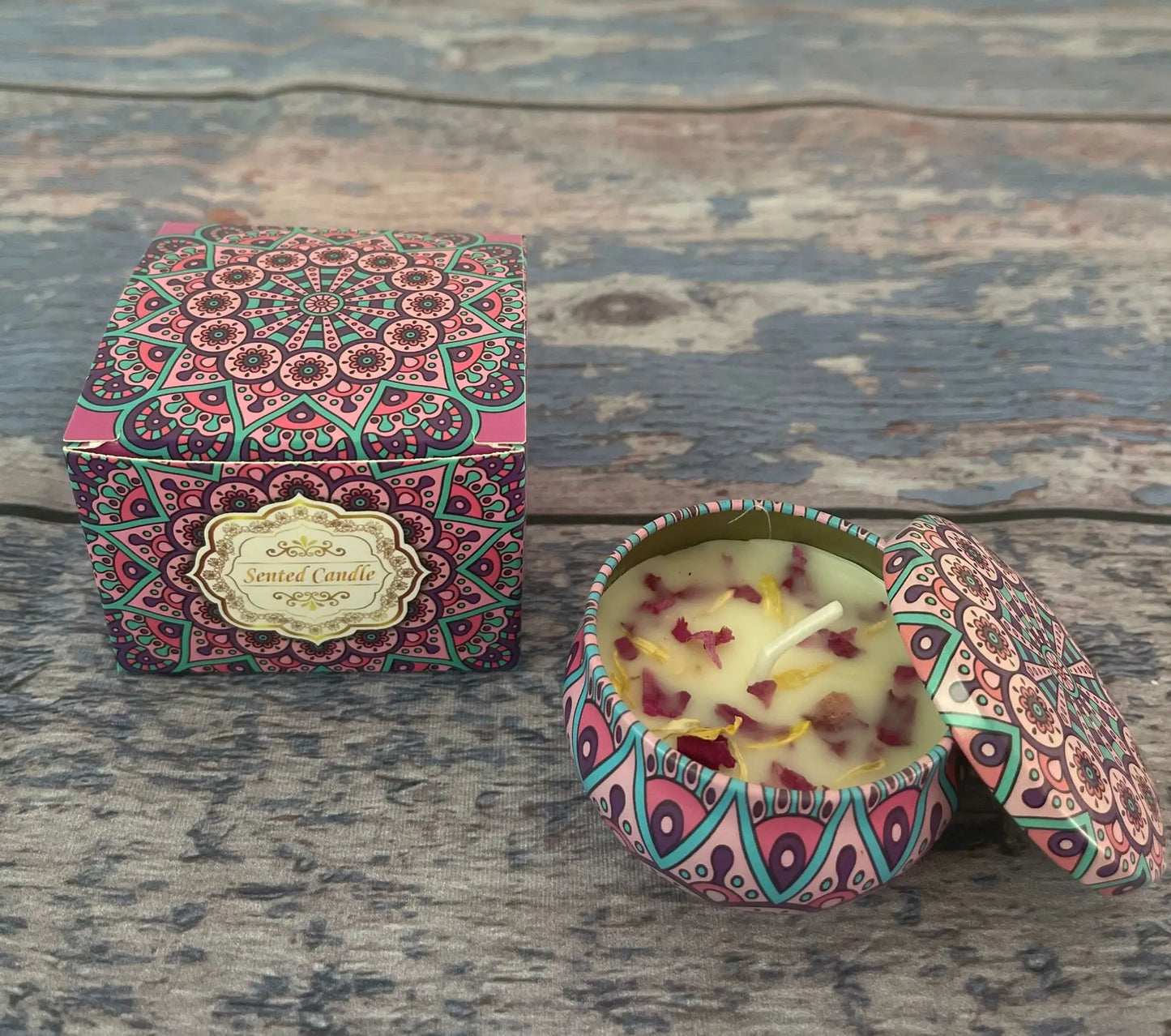 Soybean Wax Dried Flower Scented Candle – Calming Floral Aroma for Energy & Balance