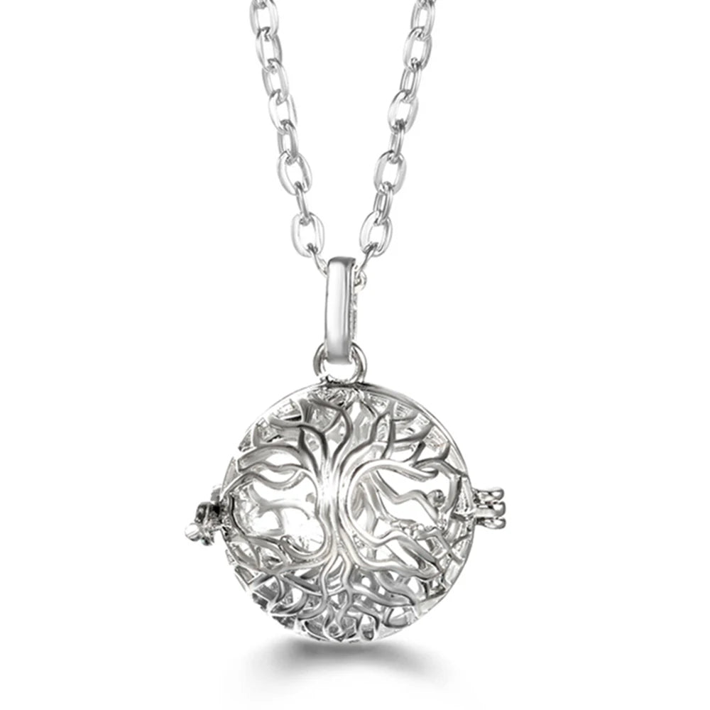 Russian Traditional Angel Wings Chime Necklace Essential Oil Diffuser Aromatherapy Pendant