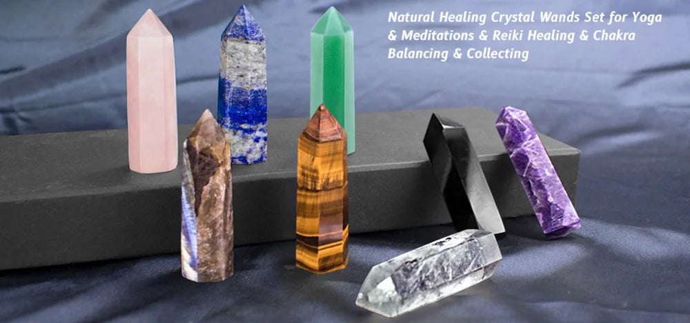 Natural Point Wand Rose Quartz & Amethyst Crystal for Healing and Home Decor