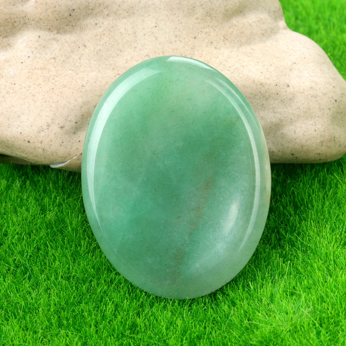 Thumb Worry Stone Oval Quartz Healing Crystal Chakra & Natural Gemstone Decor