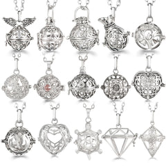 Russia Tradition Chime Exquisite Angel Wings Caller Necklace Essential Oil Diffuser Pregnant Woman Aromatherapy Pendant Jewelry