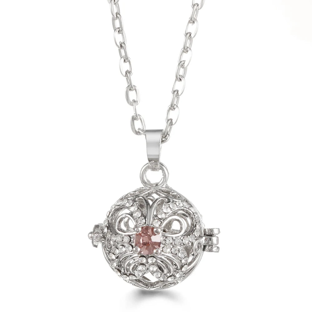 Russian Traditional Angel Wings Chime Necklace Essential Oil Diffuser Aromatherapy Pendant
