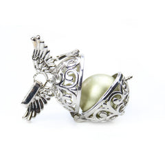 Angel Wing Caller Necklace Harmony Chime Ball Mexican Bola Locket Cage Charm Essential Oil Pendant Pregnant Bell Women Baby Gift