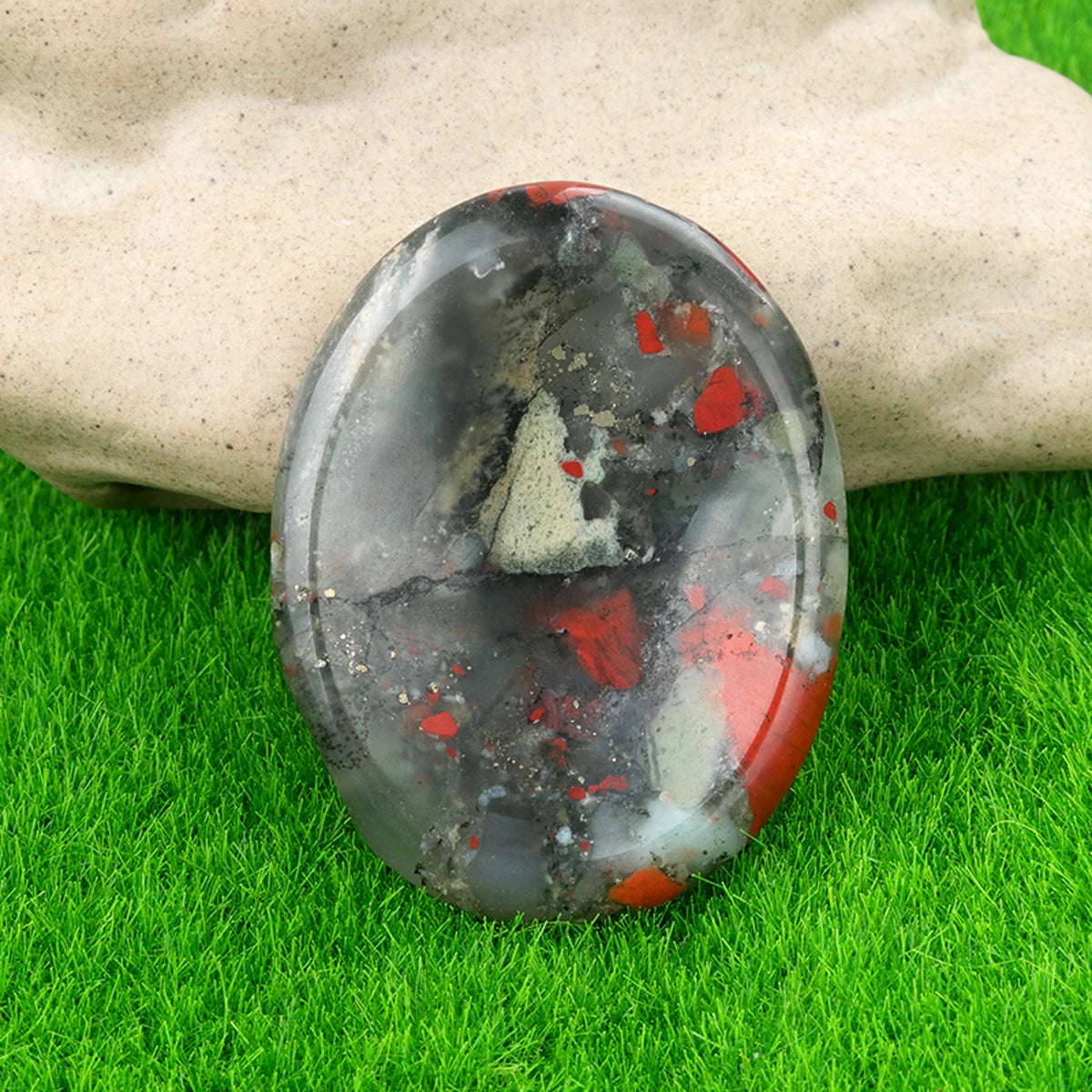 Thumb Worry Stone Oval Quartz Healing Crystal Chakra & Natural Gemstone Decor