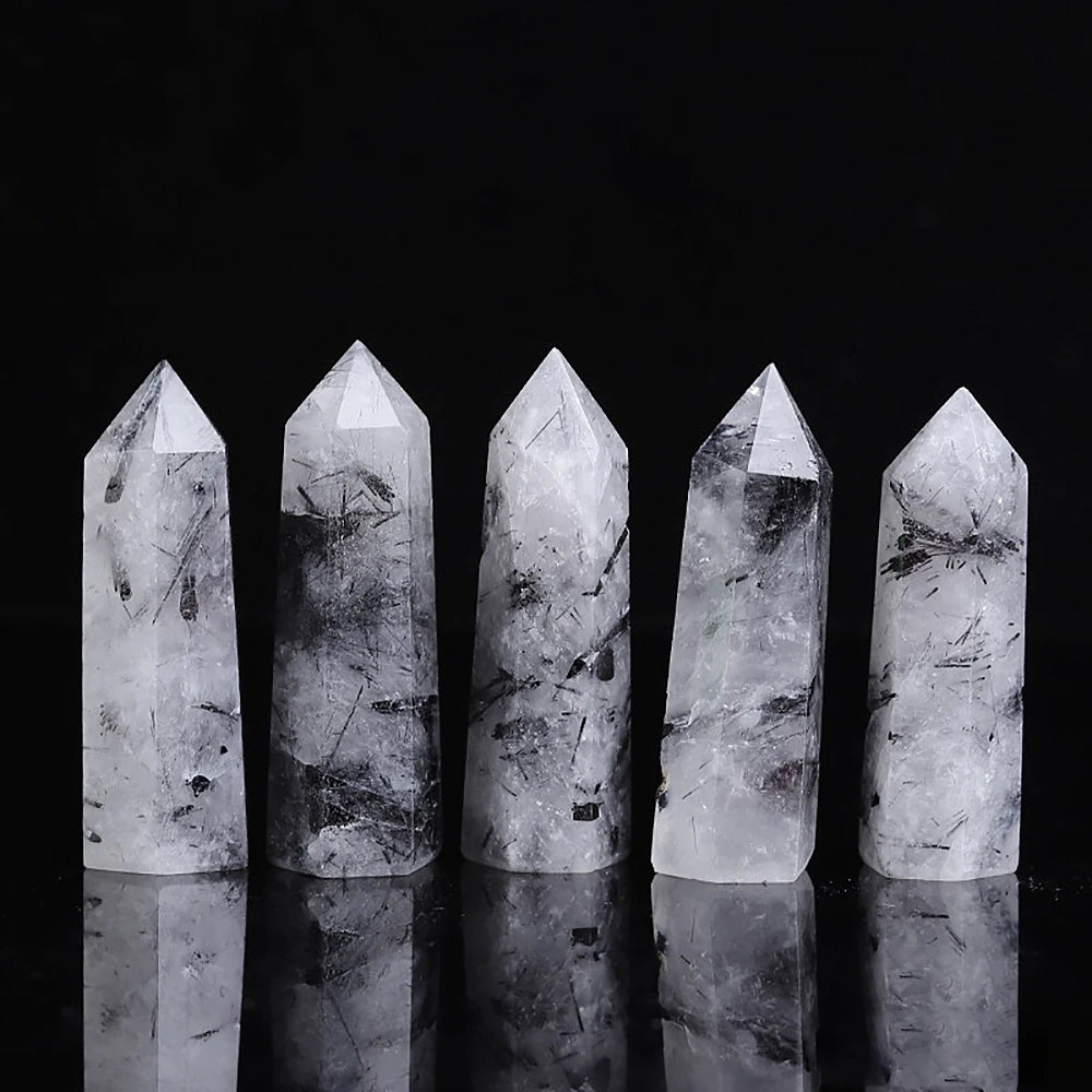 Natural Point Wand Rose Quartz & Amethyst Crystal for Healing and Home Decor