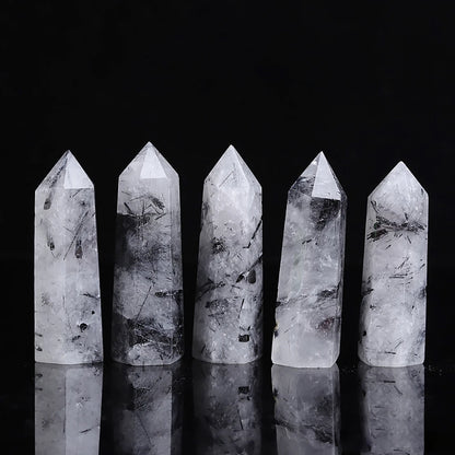 Natural Point Wand Rose Quartz & Amethyst Crystal for Healing and Home Decor