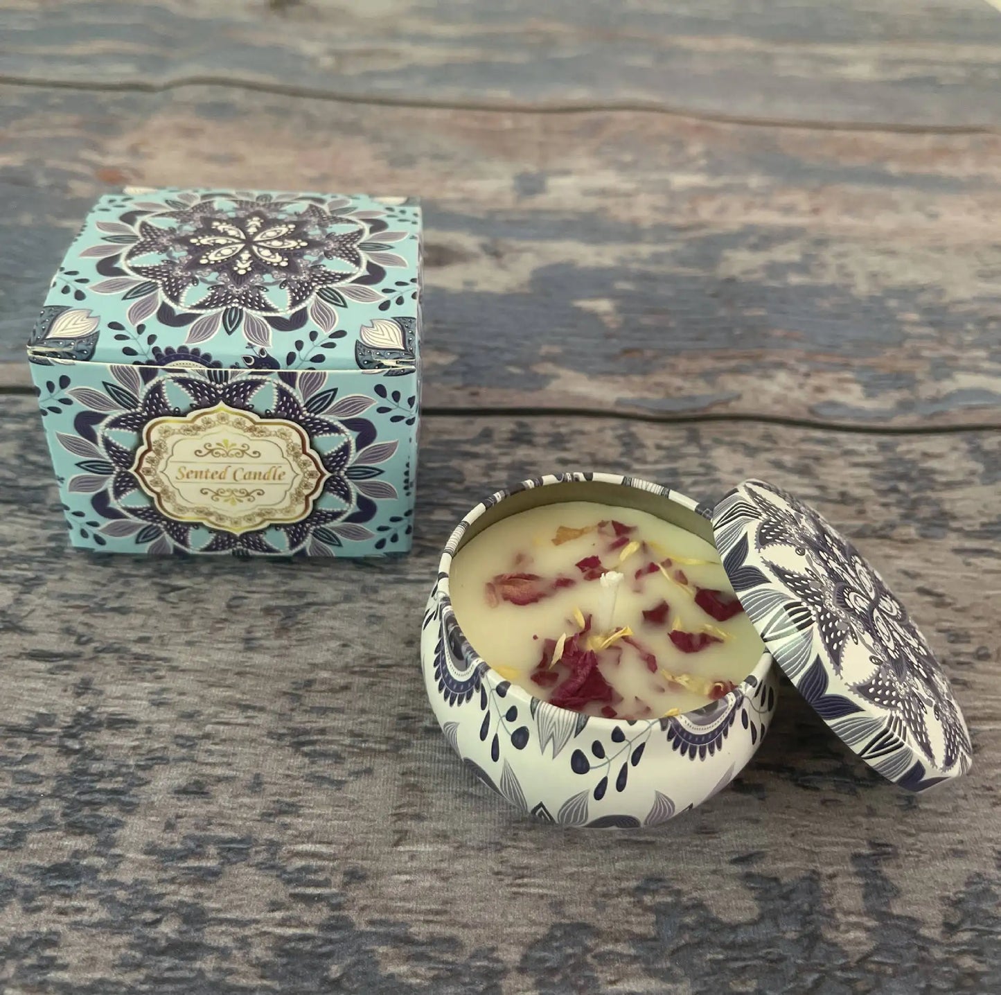 Soybean Wax Dried Flower Scented Candle – Calming Floral Aroma for Energy & Balance