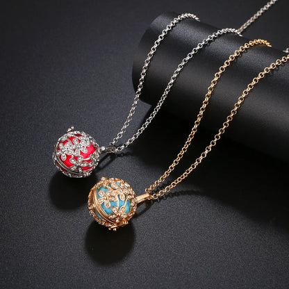 Russia Tradition Chime Exquisite Angel Wings Caller Necklace Essential Oil Diffuser Pregnant Woman Aromatherapy Pendant Jewelry