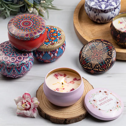 Soybean Wax Dried Flower Scented Candle – Calming Floral Aroma for Energy & Balance