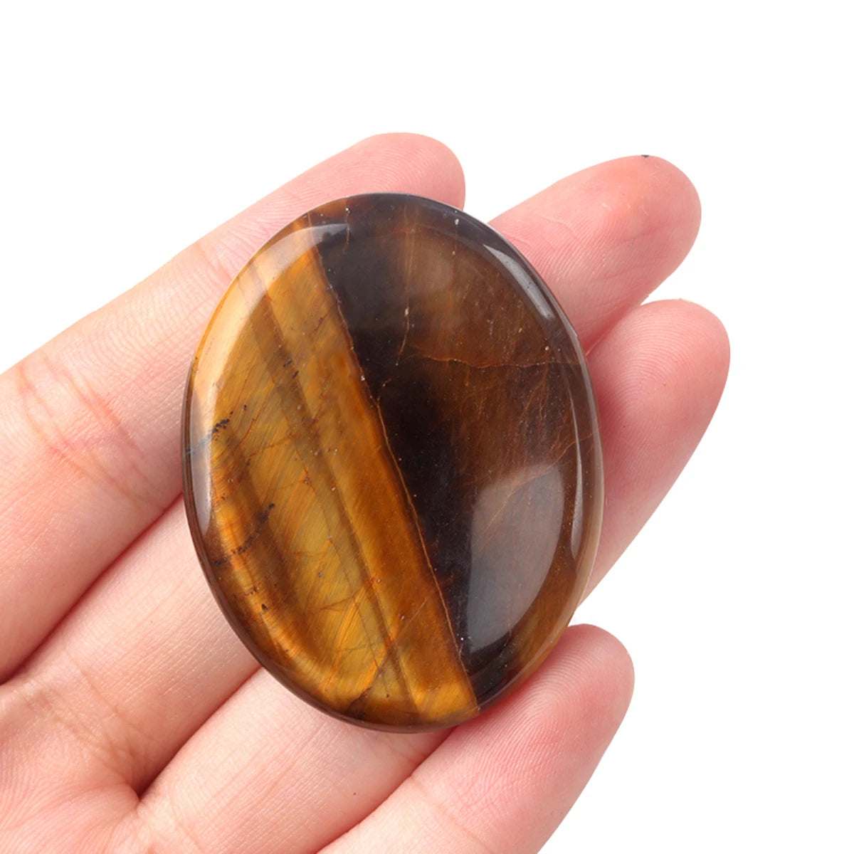 Thumb Worry Stone Oval Quartz Healing Crystal Chakra & Natural Gemstone Decor