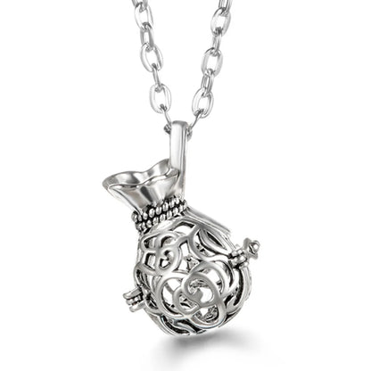 Russia Tradition Chime Exquisite Angel Wings Caller Necklace Essential Oil Diffuser Pregnant Woman Aromatherapy Pendant Jewelry