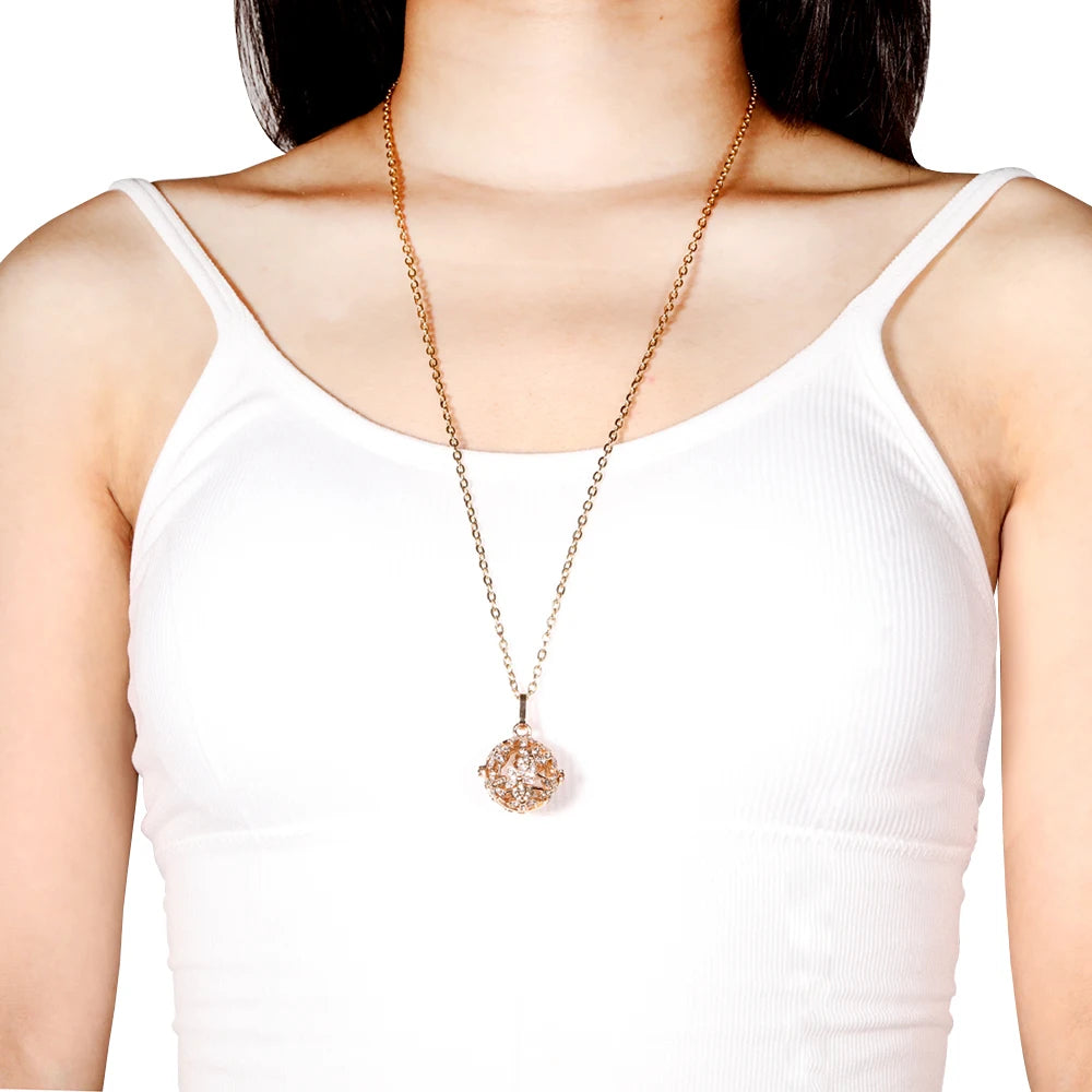 Russia Tradition Chime Exquisite Angel Wings Caller Necklace Essential Oil Diffuser Pregnant Woman Aromatherapy Pendant Jewelry