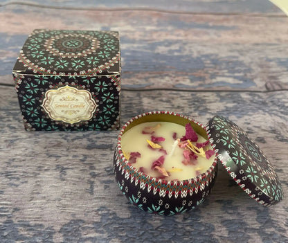 Soybean Wax Dried Flower Scented Candle – Calming Floral Aroma for Energy & Balance