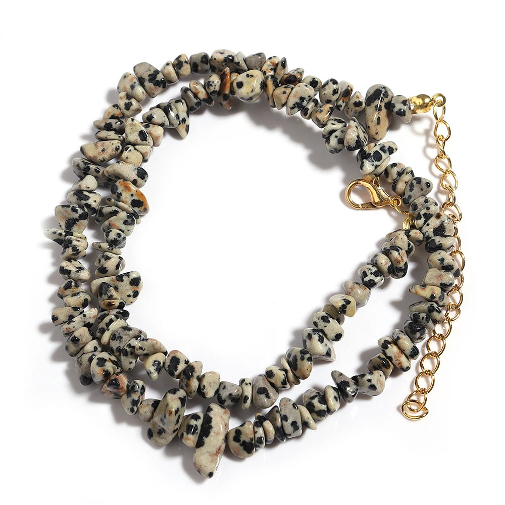 Natural Blue Stone Choker Necklace Irregular Healing Gravel Aquamarines Crystal Quartz Chip Beads Necklace For Women Jewelry