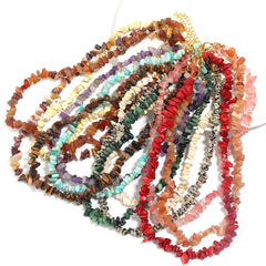 Natural Blue Stone Choker Necklace Irregular Healing Gravel Aquamarines Crystal Quartz Chip Beads Necklace For Women Jewelry