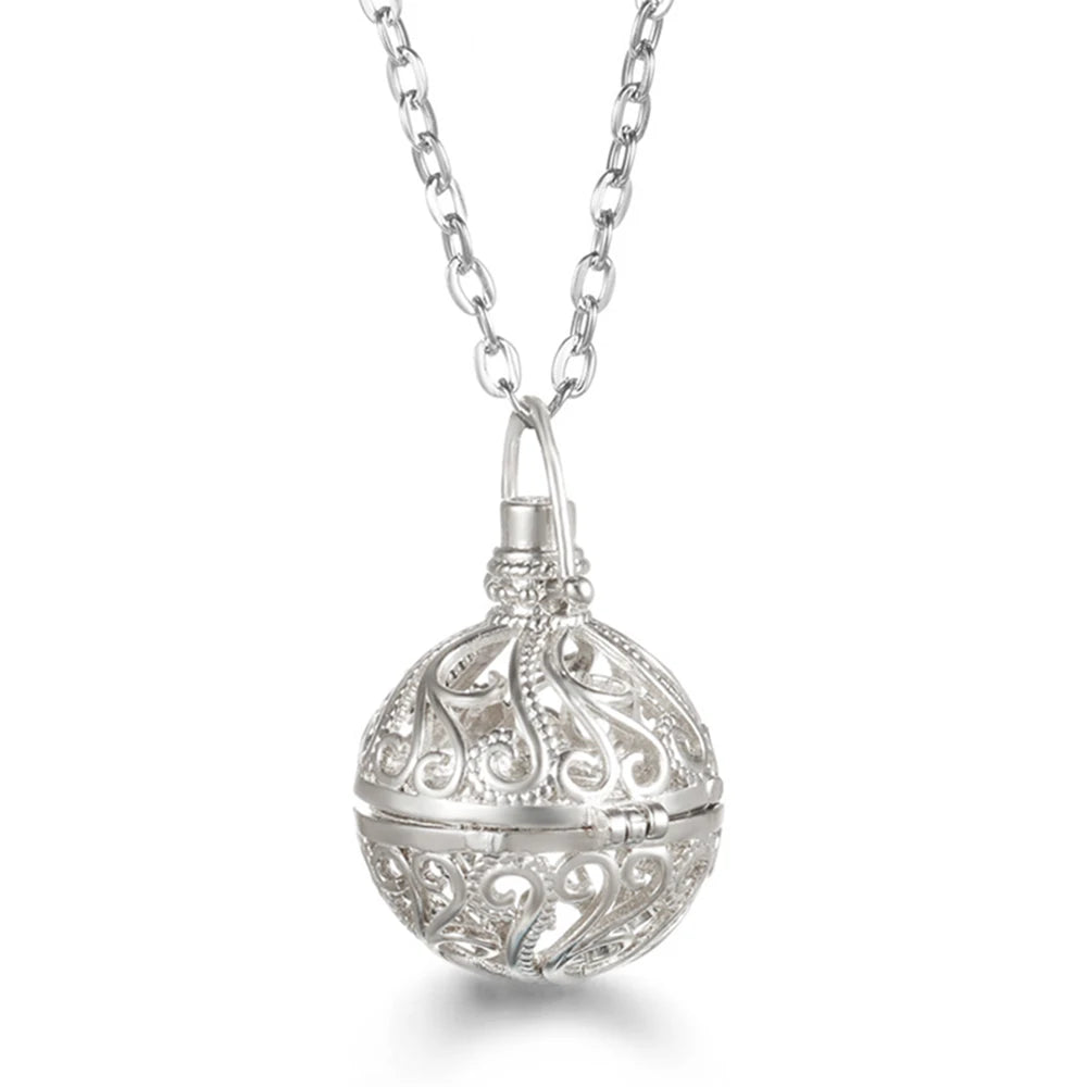 Russian Traditional Angel Wings Chime Necklace Essential Oil Diffuser Aromatherapy Pendant