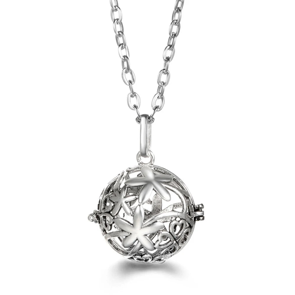 Russian Traditional Angel Wings Chime Necklace Essential Oil Diffuser Aromatherapy Pendant